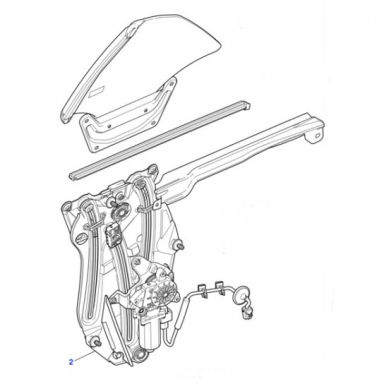 WINDOW REGULATOR AND MOTOR ASSEMBLY LEFT SIDE QUARTER WINDOW  C2P24322